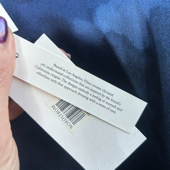 Vince Winter Tie Dye Silk Blouse In Hydra, Navy, Size 14 NWT $345 - Picture 6 of 11